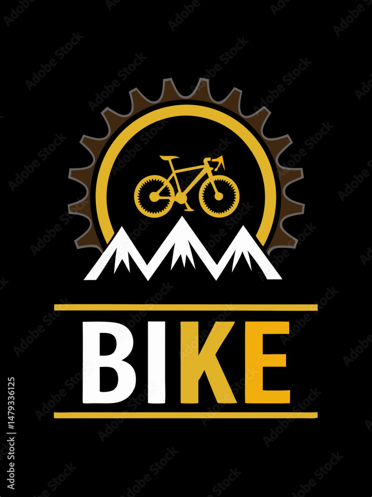 Naklejka premium Mountain bike typography design for T-shirt on black background