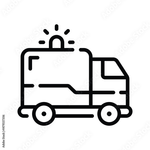 Ready to use outline style icon of ambulance