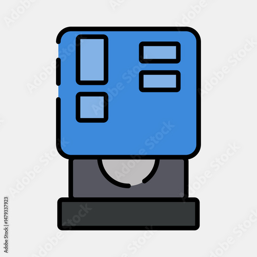 Icon cd room. Computer components elements. Icon in filled line style.