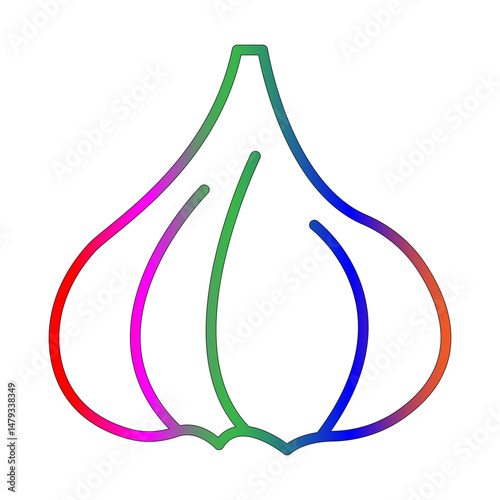 Garlic line gradient icon