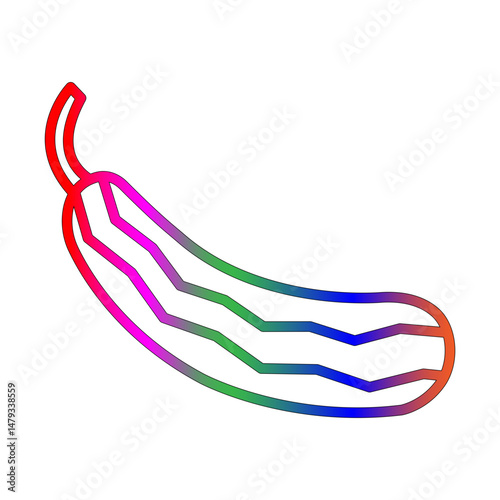 Ridge gourd line gradient icon