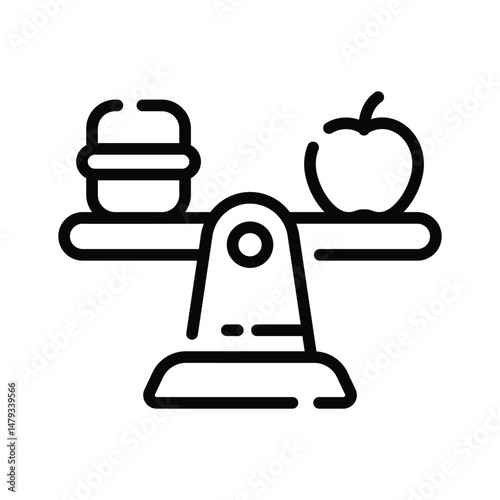Catch a sight of this trendy outline icon of balance diet