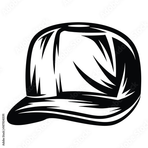 A stylized monochromatic drawing depicting a protective construction worker hard hat