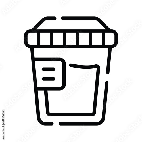 A customizable outline style icon showing urine test container