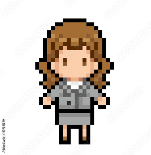 ドット絵のビジネスウーマン