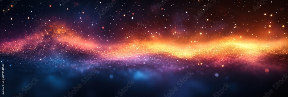 Fototapeta premium Abstract Color Gradient Banner with Dark Grainy Texture