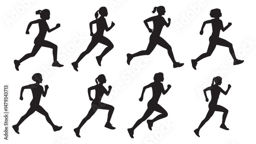 Running Silhouettes Clipart