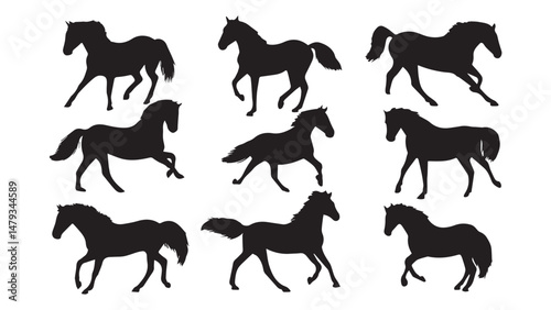 Running Horses Silhouettes
