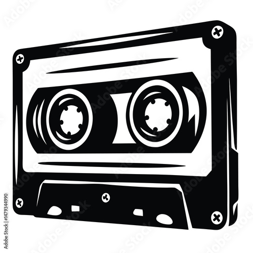 Vintage Cassette Tape Retro Music Audio Analog Technology 80s 90s Nostalgia Graphic Design