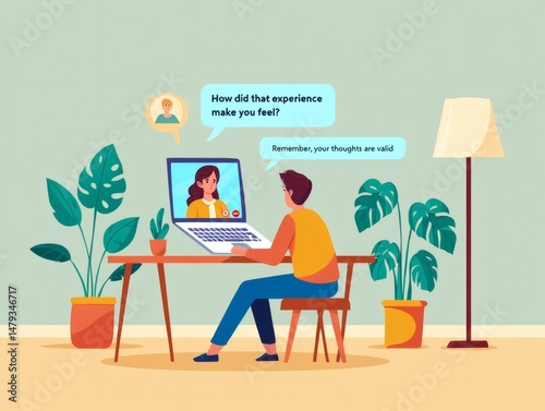 Remote Therapy Session Online Counseling and Mental Health Support