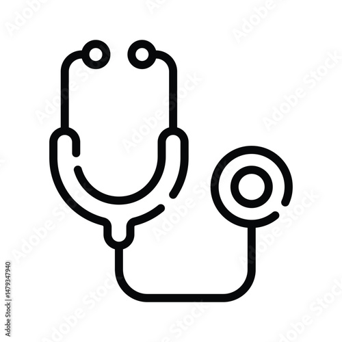 Get this handy line style icon of doctor stethoscope