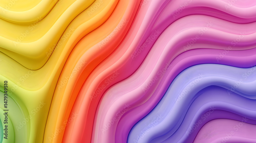Rainbow Waves: Abstract Art Design