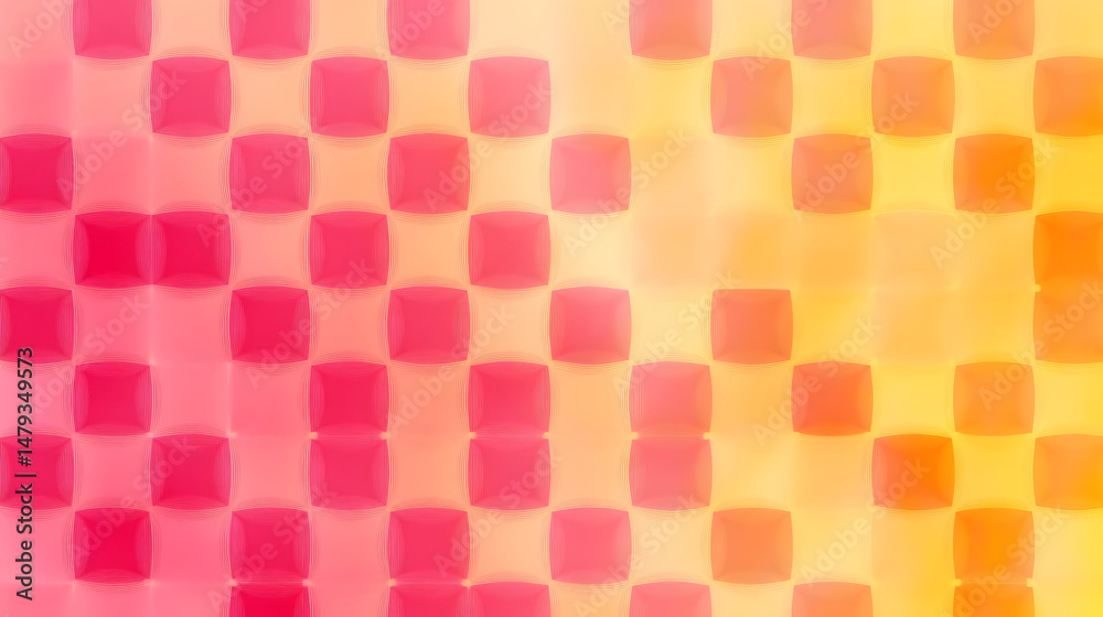 Abstract Pink & Yellow Squares Design