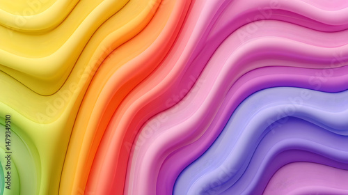 Obraz na płótnie Rainbow Waves: Abstract Art Design w salonie