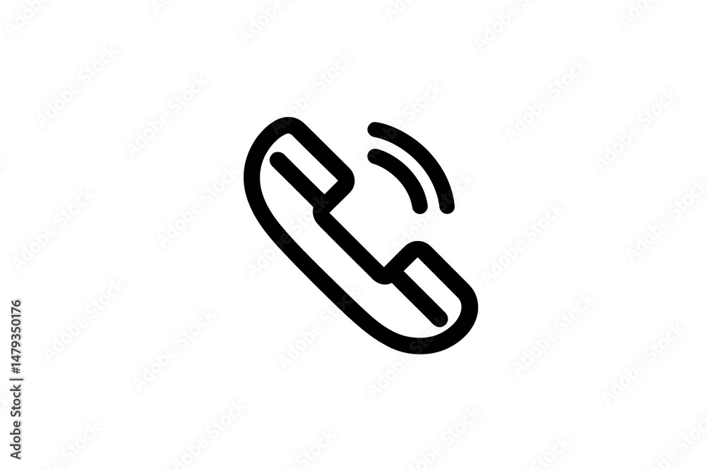 A Simple Line Drawing of a Retro Telephone Ringing A Simple Line Drawing of a Retro Telephone Ringing