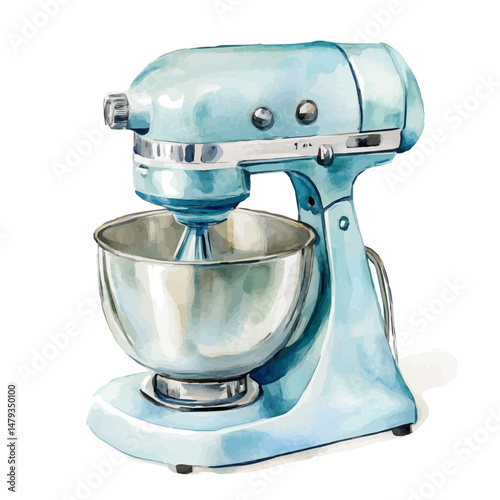 Mixer, watercolor vector, isolated on a white background.