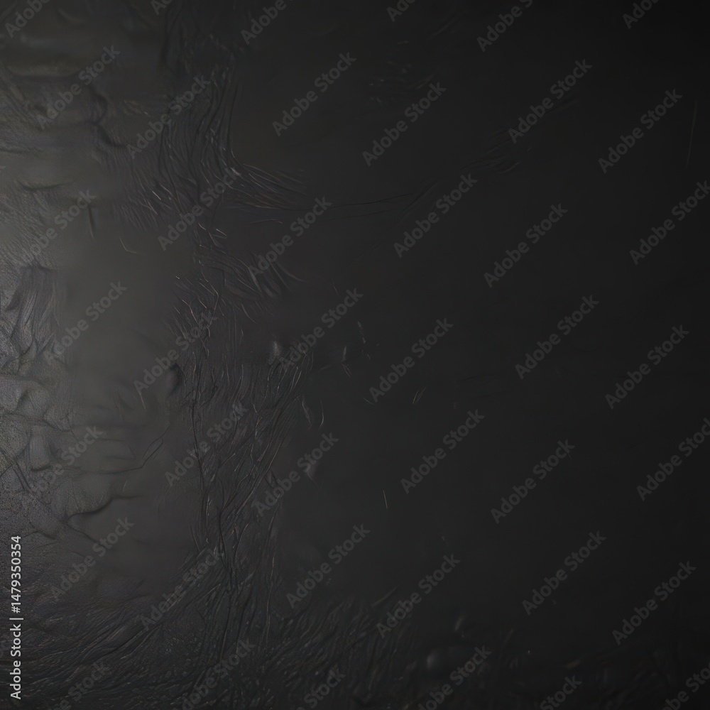 Fototapeta premium Deep black leather, subtle grain, abstract backdrop, stylish, abstract