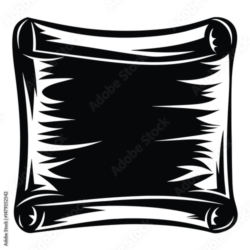 Blank Vintage Scroll Parchment Paper Document Template Design Illustration