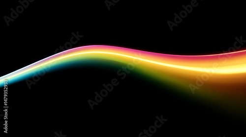 Neon Rainbow Gradient on Black Background .