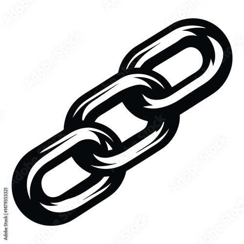 ThreeLink Metal Chain Illustration Strong Heavy Duty Connection