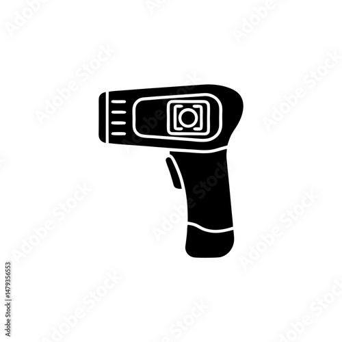creative details Outline silhouette Barcode read icon vector illustration