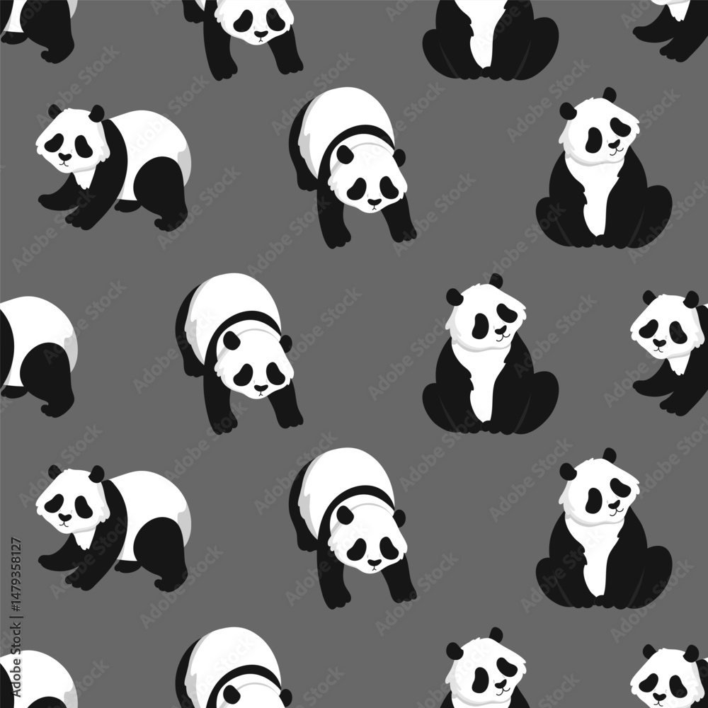 Seamless vector graphic design of cute panda animals features charming, clean, and scalable illustrations perfect for various digital and print applications. Seamless vector graphic design of cute panda animals features charming, clean, and scalable illustrations perfect for various digital and print applications.