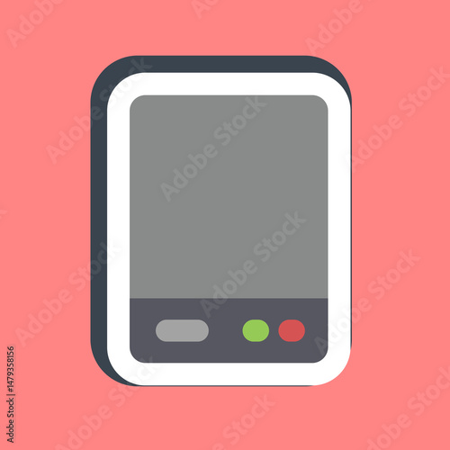 Sticker external hard drive. Computer components elements.