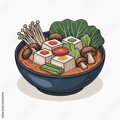 Buddha's Delight with Tofu, Mushrooms, and Leafy Greens