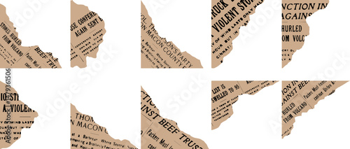  Ripped Brown Newspaper Element