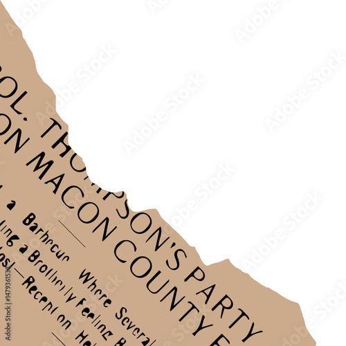  Ripped Brown Newspaper Element