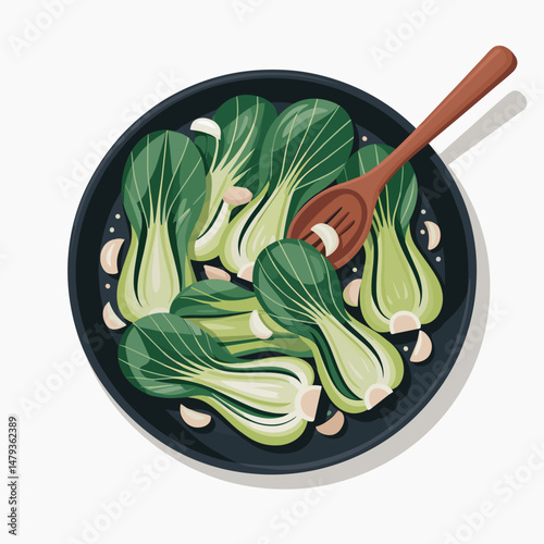 Stir-Fried Bok Choy with Garlic Slices