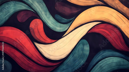 Abstract Waves: Colorful Swirls Design