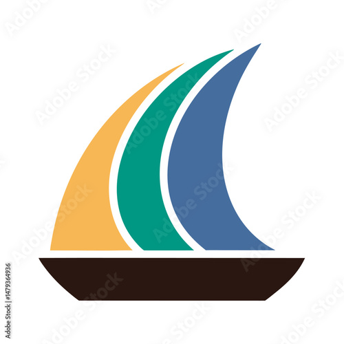 Abstract sail design for nautical branding