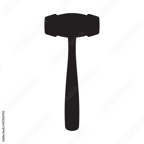 Reflex Hammer Silhouette Vector for Neurological Testing and Medical Examination Tool