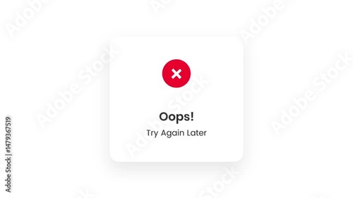 Minimalist Error Display: Red Icon with Retry Message for Technical Application