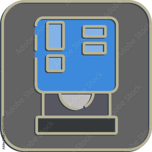 Icon cd room. Computer components elements. Icon in embossed style.