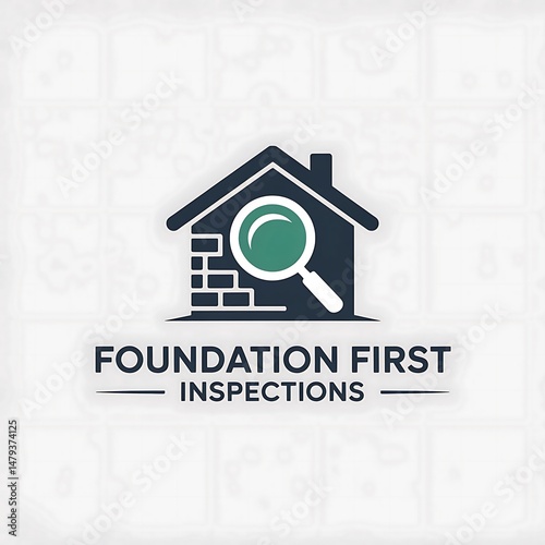 Professional logo design for building and home structural foundation inspection services symbol