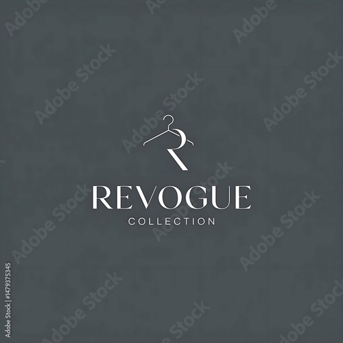 Sleek fashion brand identity concept with elegant hanger icon and collection name