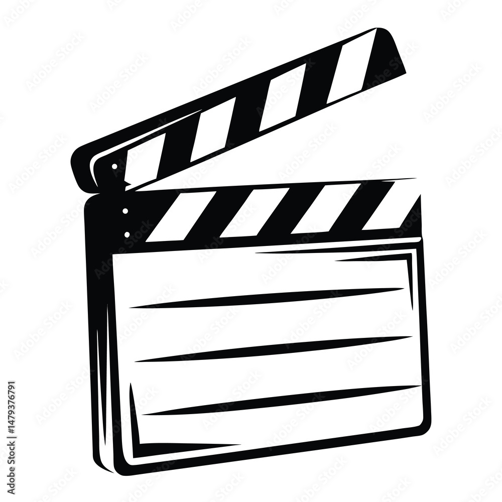Obraz premium Classic Movie Clapperboard Film Production Icon Illustration
