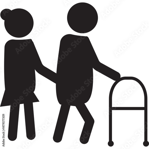 Elderly People Care Icon 
