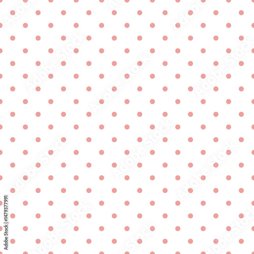 Polkadot red on white background
