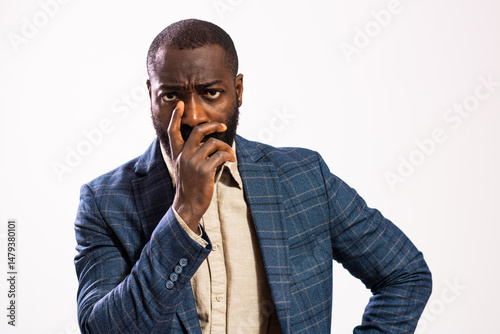 Φωτογραφία Portrait of anxious, worried and thoughtful businessman