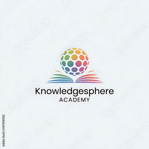 Innovative logo design featuring a colorful globe integrated with an open book representing knowledge and education