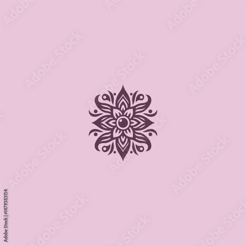Abstract frangipani flower logo in modern artistic design.