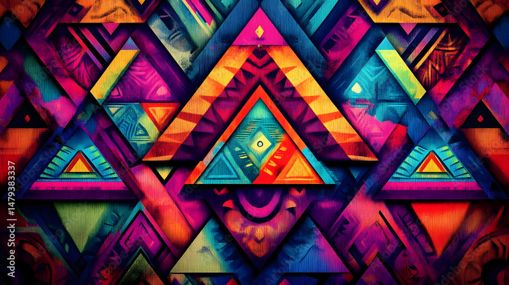 Vibrant Triangle Art: Abstract Design