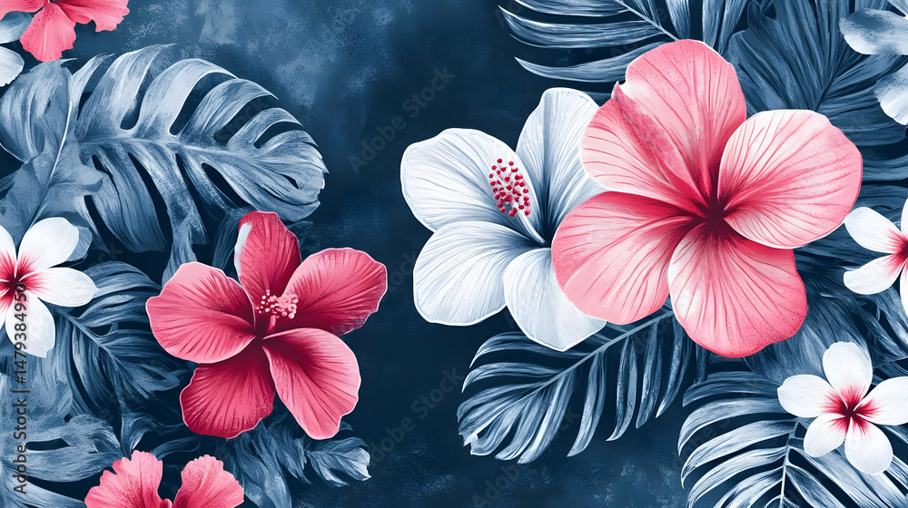 Hibiscus Blooms: Tropical Floral Design