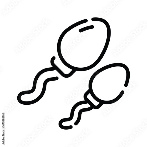 Here is a trendy line icon showing sperms reproductive cells
