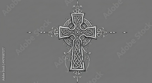 Celtic Cross Eternal Faith Tattoo This Celtic cross tattoo, with its intricate knotwork, represents eternal faith and the intertwining of heaven and earth, a timeless symbol of Christian devotion.