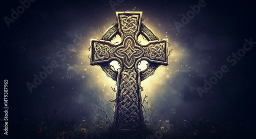 Celtic Cross Eternal Faith Tattoo This Celtic cross tattoo, with its intricate knotwork, represents eternal faith and the intertwining of heaven and earth, a timeless symbol of Christian devotion.