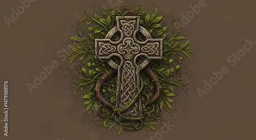 Celtic Cross Eternal Faith Tattoo This Celtic cross tattoo, with its intricate knotwork, represents eternal faith and the intertwining of heaven and earth, a timeless symbol of Christian devotion.